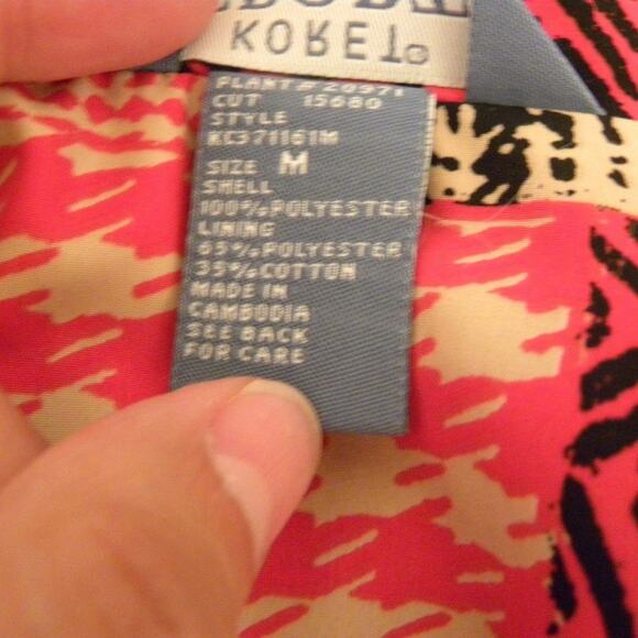 VTG Koret Sport Red Bomber Wind Breaker Jacket Women Size Medium Plaid Patchwork - Picture 7 of 7